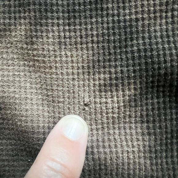 MMA Elite Men’s Long Sleeve Thermal Waffle Pullover Size Large Brown/Tan - Picture 10 of 10